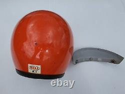 1960s Bell RT Top Tex Helmet Orange Motocross W Grey Bell Visor VINTAGE