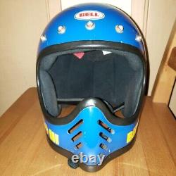 1970s Vintage Bell Moto Star Helmet Motorcycle Yellow Size 7