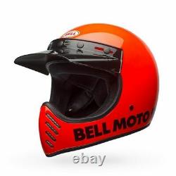 2020 Bell Moto 3 Orange Mx Helmet Medium AHRMA KTM Hodaka Ossa Vintage Motocross