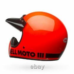 2020 Bell Moto 3 Orange Mx Helmet Medium AHRMA KTM Hodaka Ossa Vintage Motocross