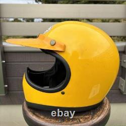 70s Visor Yellow BELL MOTO STAR Full Face Vintage Helmet Off-road Motocross Bike