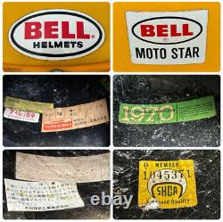 70s Visor Yellow BELL MOTO STAR Full Face Vintage Helmet Off-road Motocross Bike