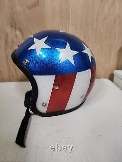 American Flag Motorcycle Helmet Adult Open Face Vintage LSI-4150