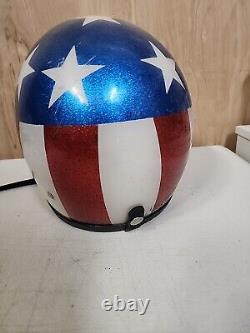 American Flag Motorcycle Helmet Adult Open Face Vintage LSI-4150