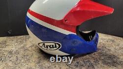 Arai MX Pro Helmet Vintage 1980's Motocross Large L mxpro red white blue Snell
