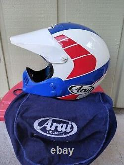 Arai MX Pro Helmet Vintage 1989 Motocross XL Honda H-Style with bag