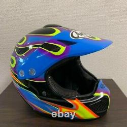 Arai Vibro Full Face Motorcycle Motocross Vintage Helmet Blue Size M Used