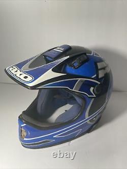 Axo Rx-5 Motocross Helmet Size L Vintage 1998 White Blue Mens Racing Italy