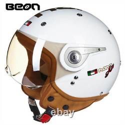 BEON 110A Motorcycle Retro Helmet Chopper 3/4 Open Face Vintage MOTO Helmets
