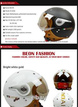 BEON 110A Motorcycle Retro Helmet Chopper 3/4 Open Face Vintage MOTO Helmets