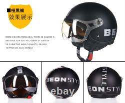 BEON B100 Retro Ultra 3/4 Half Face Vintage ABS Motorcycle Helmet