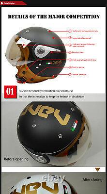 BEON Motorcycle 3/4 Open Face Half Helmet Chopper Vintage ABS Helmets New Colors
