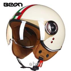 BEON Motorcycle Half Face Helmet Motocross Vintage Retro Riding DOT Helmets