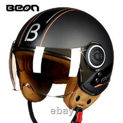 BEON Motorcycle scooter Helmet 3/4 Open Face halmet motocross vintage casque