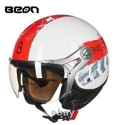 BEON Vintage Air Force Motorcycle Half Face Helmet Motocross ECE Helmets Casco