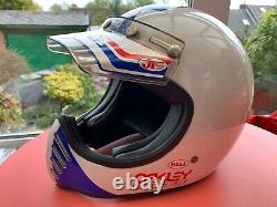 Bell Moto 3 Ace Cafe White Honda Vintage Motocross Helmet Size Large