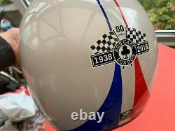 Bell Moto 3 Ace Cafe White Honda Vintage Motocross Helmet Size Large