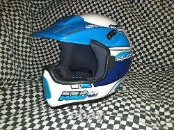 Bell Moto 5 Helmet Vintage White blue axo Motocross snell85 vgc