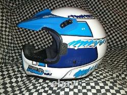 Bell Moto 5 Helmet Vintage White blue axo Motocross snell85 vgc