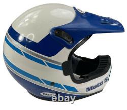 Bell Moto 5 MX Vintage Mens Blue White Moto Cross MX Helmet 7 1/2 60