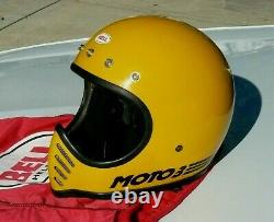 Bell Moto Star 3 Motocross Motorcycle Helmet Yellow 7 3/8 59 cm Vintage