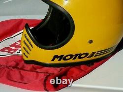 Bell Moto Star 3 Motocross Motorcycle Helmet Yellow 7 3/8 59 cm Vintage