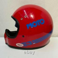 Bell Vintage Full Face Motorcycle Motocross Helmet Red Size 7 5/8 Used