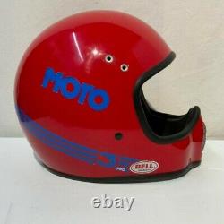 Bell Vintage Full Face Motorcycle Motocross Helmet Red Size 7 5/8 Used