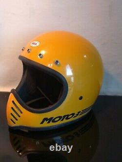 Belle Moto 3 Vintage Motorcycle Helmet Yellow 1975 7 1/4
