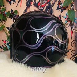 Custom 3/4 helmet with fresh new paint thin lining DOT vintage tt&co Fulmer bell