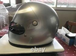 Custom Helmet Vintage BELL Double Eye-port Racing Helmet Style Silver Size M-L