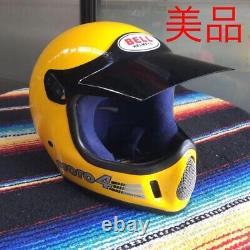 For Collectors! Vintage BELL MOTO4 Motocross Helmet Yellow Size M 7 1/8 Exc+