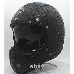 Full Face Motorcycle Helmet Intergrated Sun Visor Motocross Race Leather Helmet
