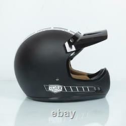 Helm Moto Cross Vintage Torx Brad Legend Racer Black Matt Taille M Schwarz Mat