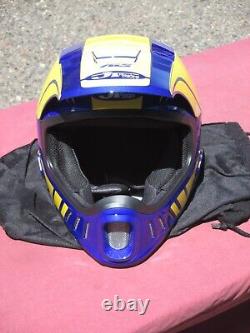JT RACING ALS-2 BLUE AND YELLOW MOTOCROSS HELMET RARE SIZE MED ahrma vintage