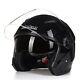 Jiekai Motorcycle Helmet Half Face Motocross Vintage Dual Lens Fashion Capacete