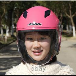 Jiekai Motorcycle Helmet Open Face Motocross Vintage Double Lens Riding Helmets