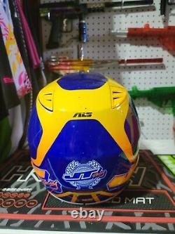 Jt Racing Als-2 Blue And Yellow Motocross Helmet Rare Vintage