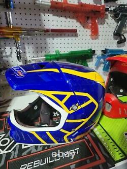 Jt Racing Als-2 Blue And Yellow Motocross Helmet Rare Vintage