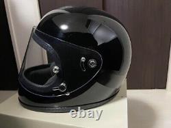 McHAL Apollo Vintage Motocycle Full Face Helmet Black Size S