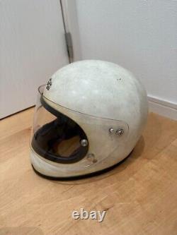 McHAL Apollo Vintage Motocycle Full Face Helmet White Size L