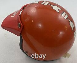 Mchal kawasaki mach ii whisper jet vintage 70s moto racing helmet + visor small