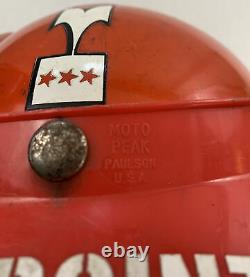 Mchal kawasaki mach ii whisper jet vintage 70s moto racing helmet + visor small