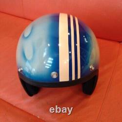 Mint! Vintage SHOEI Open-Face Helmet D-3 Blue Size L Interior Repaired