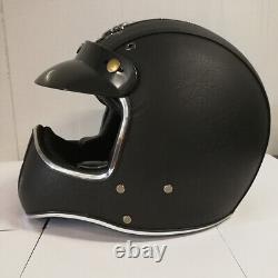 Moto Casco Full Face Motorcycle Helmet withGoggles Motocross Racing Leather Helmet