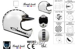 Motocross helmet vintage classic Torx Brad Legend Racer WHITE XS/S/M/L/XL