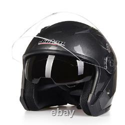 Motorcycle Half Helmet Open Face Motocross Vintage Double Lens Cycling Helmets