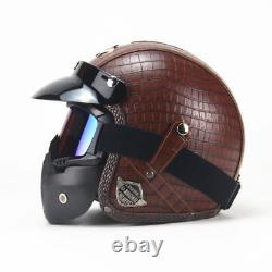 Motorcycle Helmet Open Face Vintage Chopper Goggles Masks Motocross Half Helmets