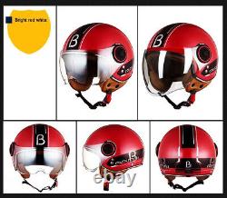 Motorcycle Helmet open face 3/4 Vintage motorbike helmets DOT/ECE Bright red