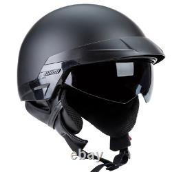 Motorcycle Helmet vintage Open Face Chopper Mat Black Motorcycle Motocross Shine